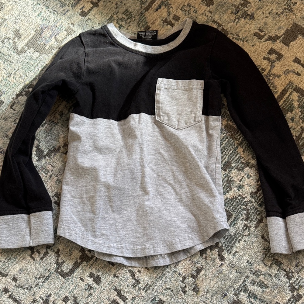 Black and Gray Kids Long Sleeve Shirt